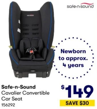 BIG W Safe-n-Sound Cavalier Convertible Car Seat offer