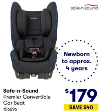BIG W Safe-n-Sound Premier Convertible Car Seat offer