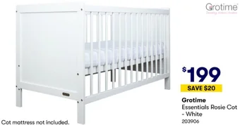 BIG W Grotime Essentials Rosie Cot - White offer