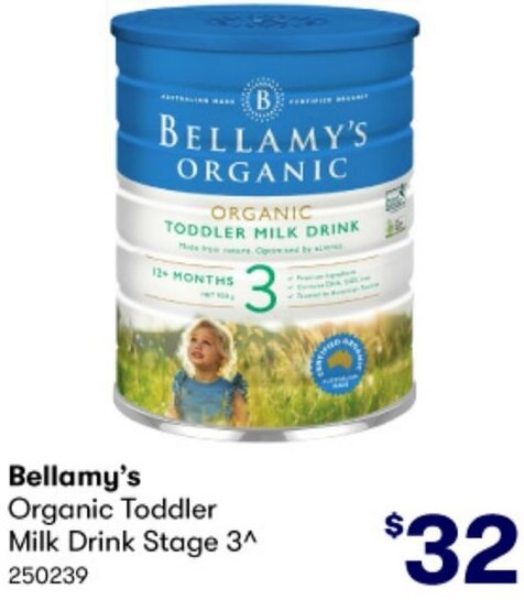 BIG W Bellamy's Organic Toddler Milk Drink Stage 3 offer
