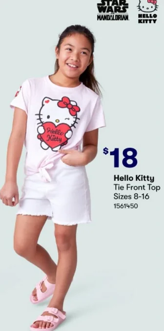 Hello Kitty Tie Front Top