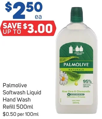 Foodland Palmolive Softwash Liquid Hand Wash Refill 500ml offer