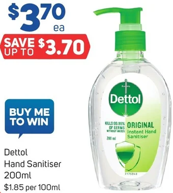 Foodland Dettol Hand Sanitiser 200ml offer