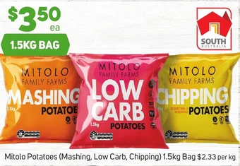 Foodland Mitolo Potatoes (Mashing, Low Carb, Chipping) 1.5kg Bag offer