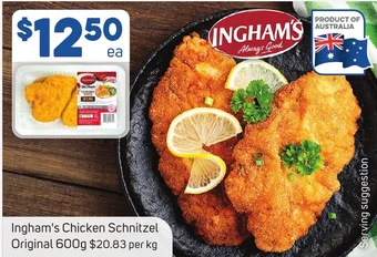 Foodland Ingham's Chicken Schnitzel Original 600g offer