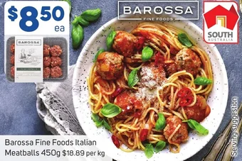 Foodland Barossa Fine Foods Italian Meatballs 450g offer