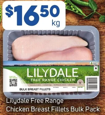 Foodland Lilydale Free Range Chicken Breast Fillets Bulk Pack offer