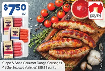 Foodland Slape & Sons Gourmet Range Sausages 480g offer