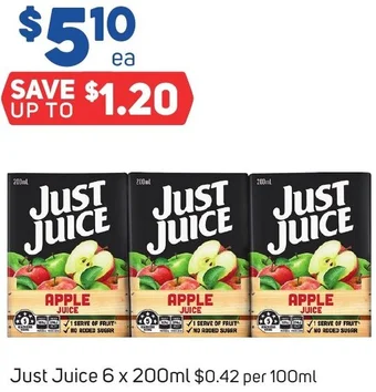 Foodland Just Juice 6 x 200ml offer