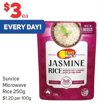 Foodland Sunrice Microwave Rice 250g offer