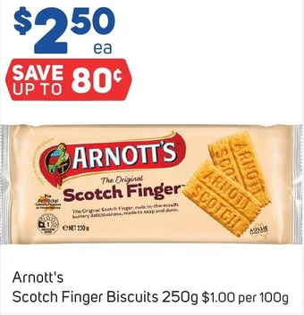 Foodland Arnott's Scotch Finger Biscuits 250g offer