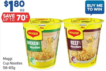 Foodland Maggi Cup Noodles 58-65g offer