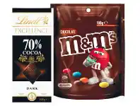 Foodworks Mars Pods, M&M’s, Maltesers Bag or Lindt Excellence Chocolate Block 80-180g offer