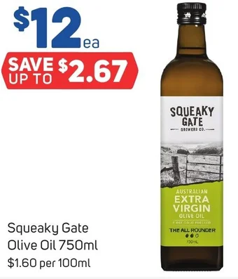 Foodland Squeaky Gate Olive Oil 750ml offer