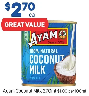 Foodland Ayam Coconut Milk 270ml offer