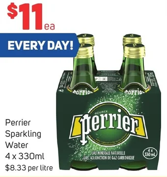Foodland Perrier Sparkling Water 4 x 330ml offer