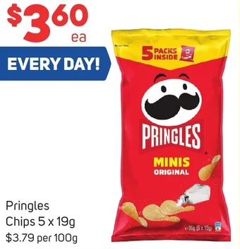 Foodland Pringles Chips 5 x 19g offer