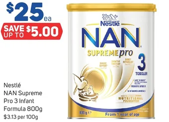 Foodland Nestlé NAN Supreme Pro 3 Infant Formula 800g offer