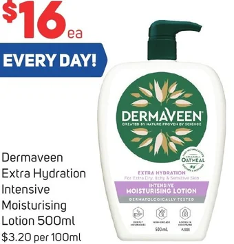 Foodland Dermaveen Extra Hydration Intensive Moisturising Lotion 500ml offer