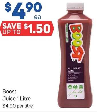 Foodland Boost Juice 1 Litre offer