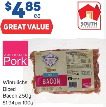 Foodland Wintulichs Diced Bacon 250g offer