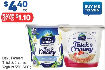 Foodland Dairy Farmers Thick & Creamy Yoghurt 550-600g offer