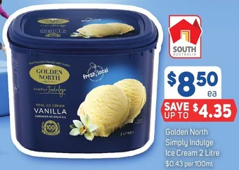 Golden North Simply Indulge Ice Cream 2 Litre