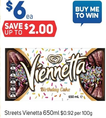 Foodland Streets Vienetta 650ml offer