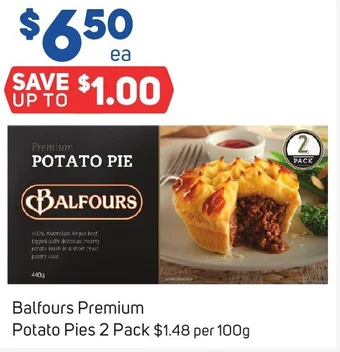 Foodland Balfours Premium Potato Pies 2 Pack offer