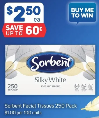 Foodland Sorbent Facial Tissues 250 Pack offer
