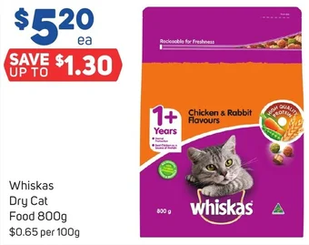Foodland Whiskas Dry Cat Food 800g offer