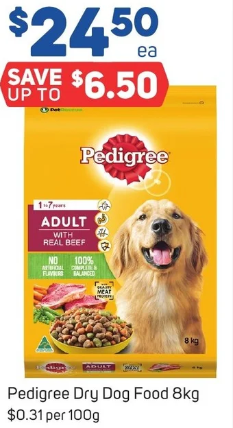 Foodland Pedigree Dry Dog Food 8kg offer