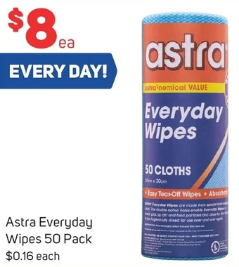 Astra Everyday Wipes 50 Pack