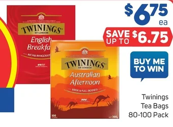 Foodland Twinings Tea Bags 80-100 Pack offer