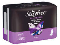 Coles Stayfree All Night Pads with Wings 10 Pack offer