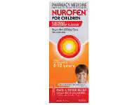 Discount Drug Stores Nurofen for Children 5-12 Years Pain & Fever Relief Strawberry Flavour 200ml offer