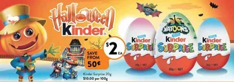 Foodworks Kinder Surprise 20g offer