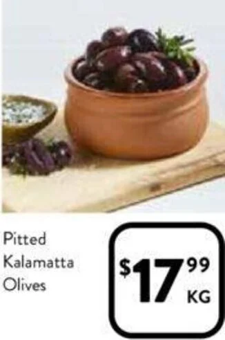 Foodworks Pitted Kalamatta Olives offer