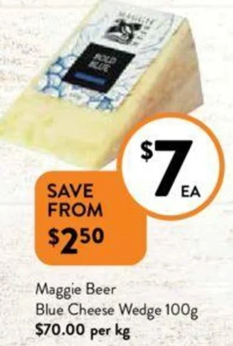 Foodworks Maggie Beer Blue Cheese Wedge 100g offer