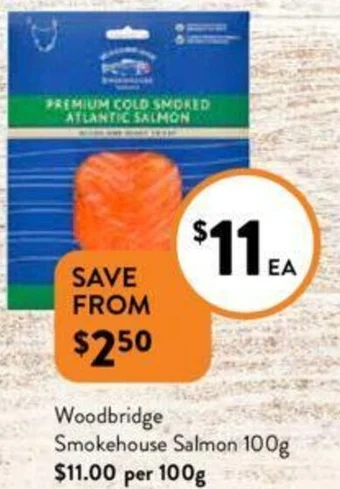 Foodworks Woodbridge Smokehouse Salmon 100g offer
