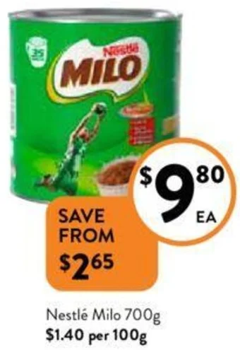 Foodworks Nestlé Milo 700g offer