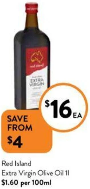 Foodworks Red Island Extra Virgin Olive Oil 1L offer