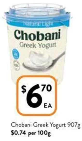 Foodworks Chobani Greek Yogurt 907g offer