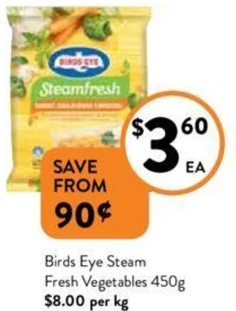 Foodworks Birds Eye Steam Fresh Vegetables 450g offer