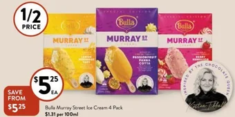 Foodworks Bulla Murray Street Ice Cream 4 Pack offer