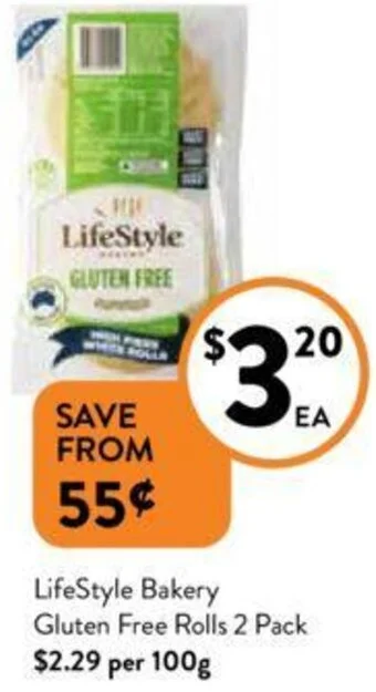 LifeStyle Bakery Gluten Free Rolls 2 Pack