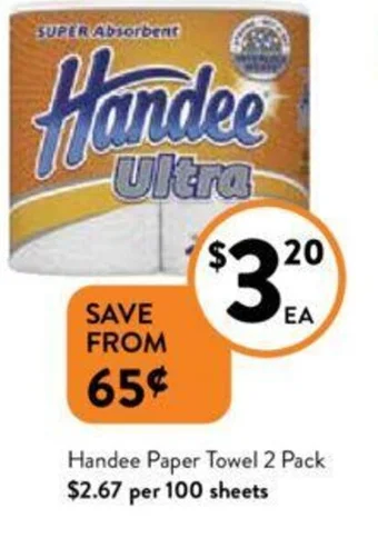 Foodworks Handee Paper Towel 2 Pack offer