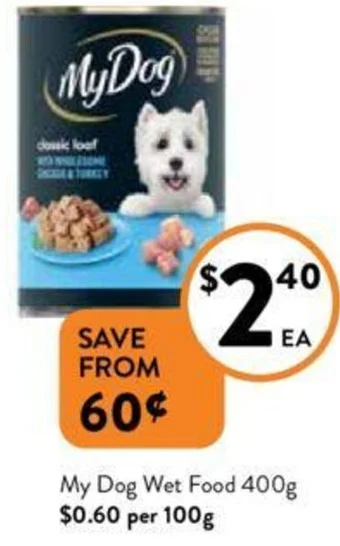 Foodworks My Dog Wet Food 400g offer