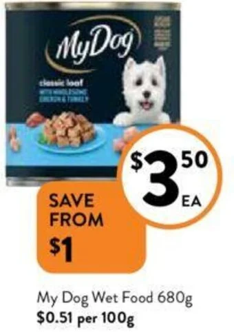 Foodworks My Dog Wet Food 680g offer