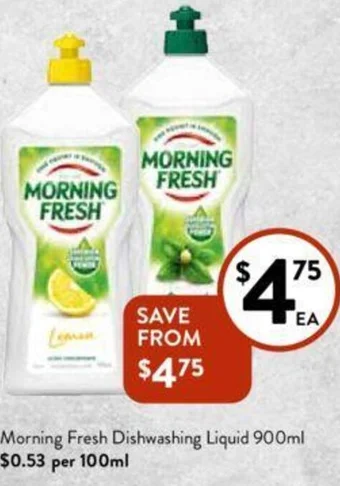 Foodworks Morning Fresh Dishwashing Liquid 900ml offer
